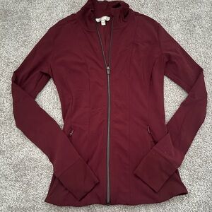 Athleta XS Women's Burgundy Zip Up Hoodie